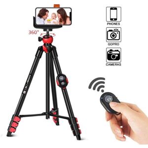 Tripods ZOMEI T60 Mobile Phone Holder With Bluetooth Remote Control Camera Tripod For DSLR Action