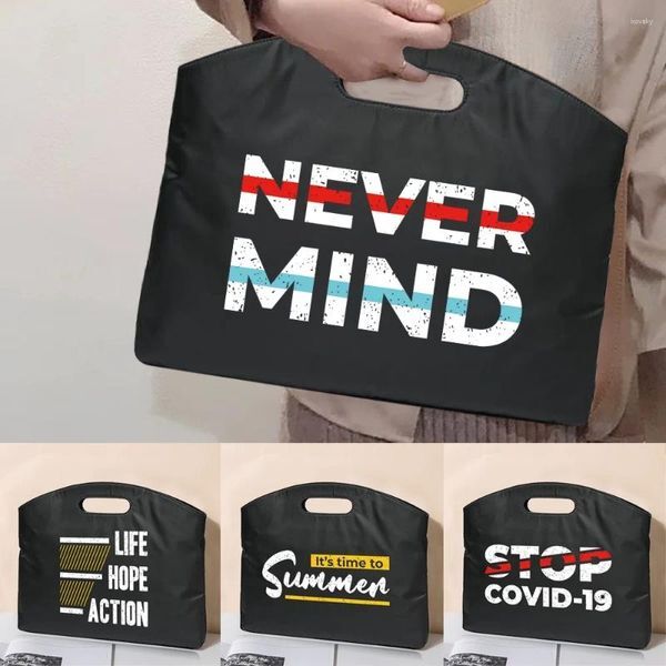 Briefcases Business Office Briefcase Tote Computer Laptop Protection Case Phrase Printed Conference Document Information Organizer Handbag