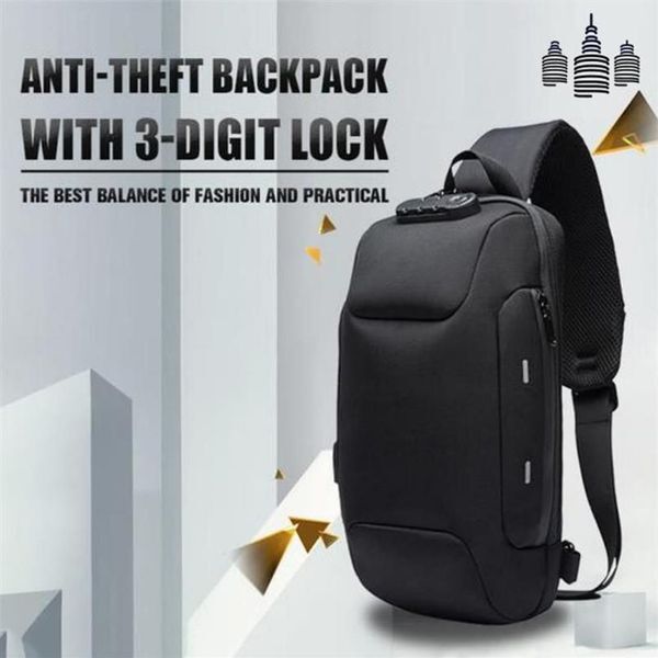 Backpack Anti-theft With 3-Digit Lock Shoulder Bag Waterproof For Mobile Phone Travel LXX9210c