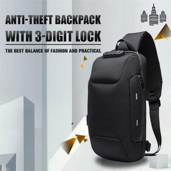 Backpack Anti-theft With 3-Digit Lock Shoulder Bag Waterproof For Mobile Phone Travel LXX9316w