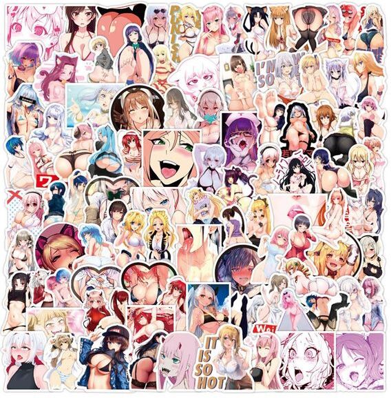 Car sticker 10 50 100pcs Sexy Hentai Waifu Stickers Anime Pinup Girl Graffiti Vinyl Sticker for Laptop Guitar Phone Case Wall Adul263b