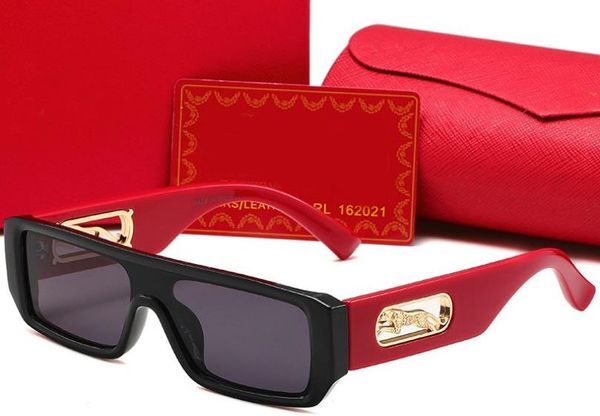 rectangular sunglasses frame Designer Womens Shades Red Black Symbol Eyeglass Man Fashion seaside UV400 Show Glamour Valentine Gif230n