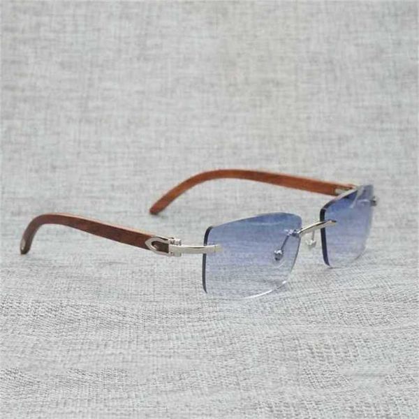 Luxury Designer Fashion Sunglasses 20% Off Natural Black White Buffalo Horn Men Rimless Square Wooden Clear Glasses Frame Vintage for Club Outdoor ShadesKajia