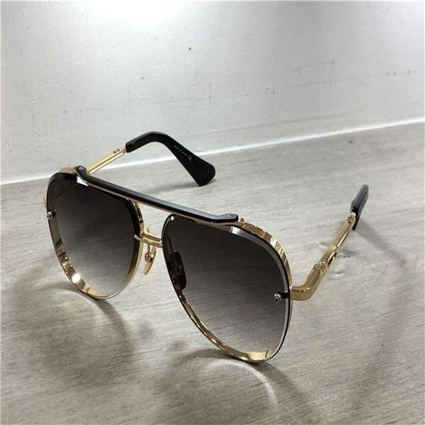 Gold Black Pilot Sunglasses for Men Grey Blue Shaded Lens Sunnies Summer Sun Glasses Gafas de sol Mens Sunglasses Shades with box248T