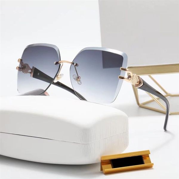 designer sunglasses woman fashion man sunglasse women eyewear Rimless Diamond cut square sunshade mirror glasses frame Mixed Color221p