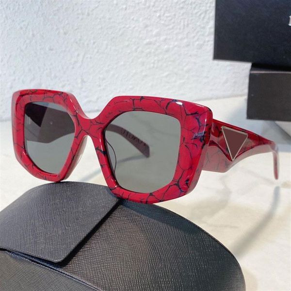 2022 New Designer Sunglasses OPR 14ZS Mens or Womens red Fashion Luxury Thick Frame Rectangular Design Temple Triangle Graphic Top2069