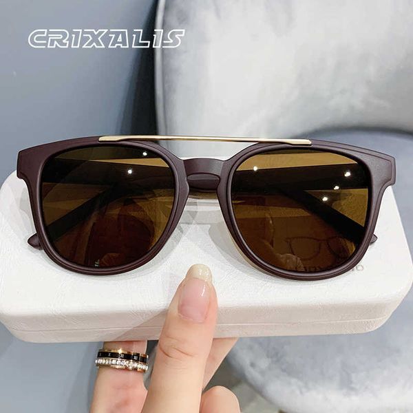 Sunglasses CRIXALIS Designer Sunglasses Women Flat Top Square Sun Glasses Female Luxury Brand Retro Shades Ladies UV400 zonnebril dames G230225