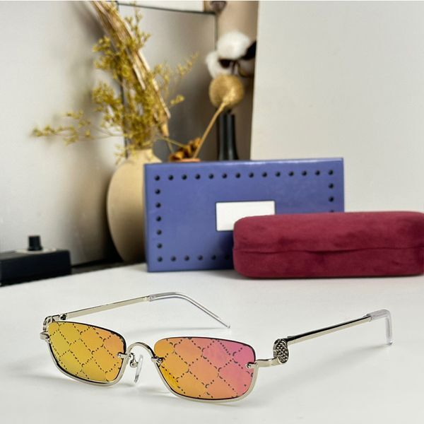 Mens and Womens Designer Half Frame Rectangle Multifunctional UV400 Fashion Street Photo Sunglasses GG1278S