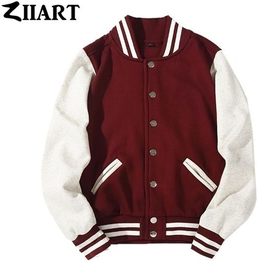 Girls Woman Baseball jackets S 3XL Wine Red Black Royal Blue Red Navy Blue Couple Clothes Autumn Winter ZIIART 201109