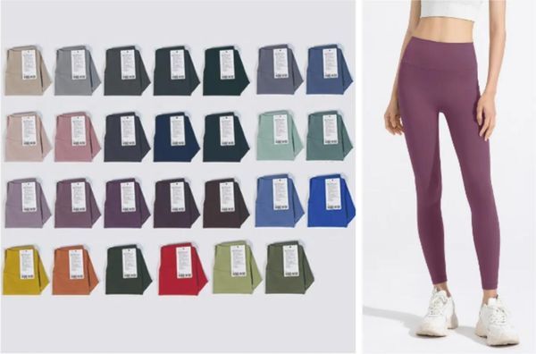 Yoga Pants Women Designers High Waist Sports Gym Wear Lululemenswomens Leggings Classic Elastic Fiess Lady Leg Overall Full Tights Workout