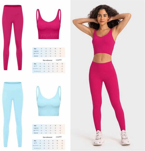 sport bra luu align yoga lemon set 2 pieces sportswear gym top shape bra fitness high waist leggings workout sports clothes tracksuits ll jogger lululemom leggings