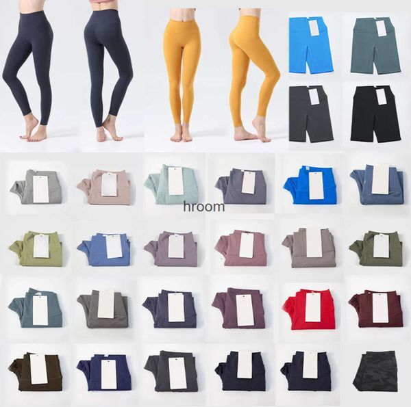 lululemen Yoga pants leggings Women Shorts Cropped pants Outfits Lady Sports yoga Ladies Pants Exercise Fitness Wear Girls Running Leggings gym slim fit align pants