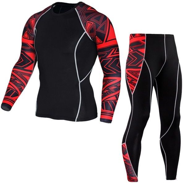 Men Running Sport Compression t shirt Pants Suits Jogging Tracksuit Sets Male Gym Fitness Training Sportswear Tees Tops Leggings 201116