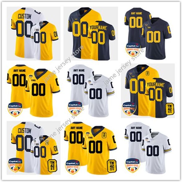 Mens 2022 Playoff College Michigan Wolverines Football Jersey 10 Tom Brady 2 Woodson 5 Sainristil 97 Aidan Hutchinson 12 McNamara 30 Hill 3 Gary 5 Peppers 9 J.J. Mccarthy