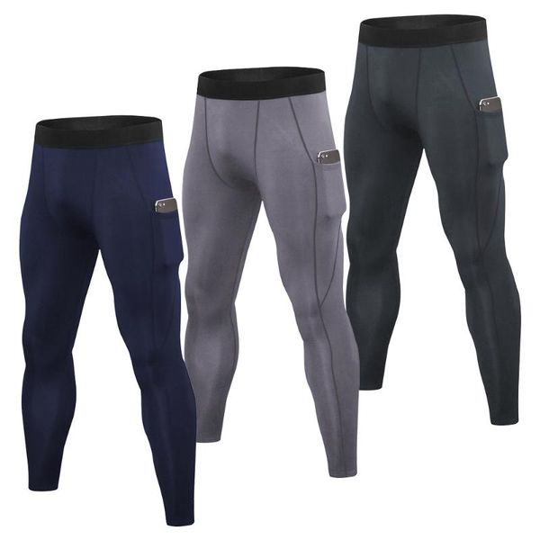 Pack Men&#039;s Training Sport Leggings Compression Tights Running Pocket Quick Dry Workout Gym Fitness Jogging Pants
