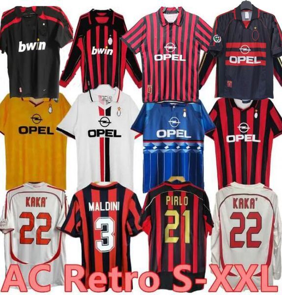 soccer Jerseys AC Milan Retro 02 03 04 05 06 07 08 09 10 11 12 13 88 89 99 90 91 92 93 94 95 96 97 98 99 00 Home Away VAN GULLIT KAKA PIRLO RONALDO Football shirt SHEVCHENKO ASDF