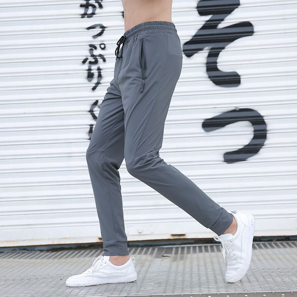 Lu Lu Mens Pants Running Sport Trousers Adult Men Sportswear Gym Exercise Fiess Wear Elastic Drawstring Breathable Long Pant