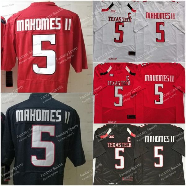 College 5 Patrick Mahomes II Jersey Texas Tech College Football Jerseys Mens Stitched Red Grey White Black Mesh Outdoors Sports 150th patch