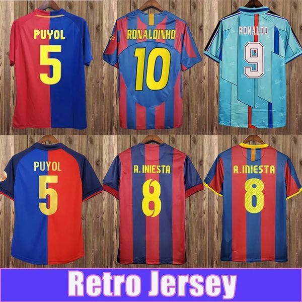 96 98 RIVALDO barcelonaS Retro Mens Soccer Jerseys 100th XAVI PUYOL A. INIESTA Football Shirt RONALDINHO SUAREZ IBRAHIMOUIC GIOVANNI PIQUE HENRY Short sleeve