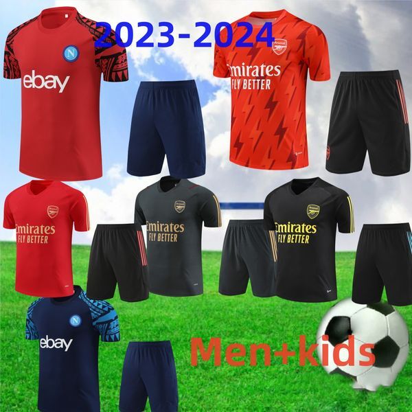 2023 2024 Arsen tracksuit sets Men kids soccer football 23 24 Half pulled Long Sleeve soccer football Gunners training suit survetement foot chandal jogging Naples