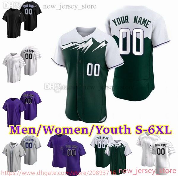 Custom NCAA S-6XL Baseball Jersey 35 Elias Diaz 19 Charlie Blackmon 21 Kyle Freeland 48 German Marquez 24 Ryan McMahon 1 Garrett Hampson Yonathan Daza Stitched Jerseys