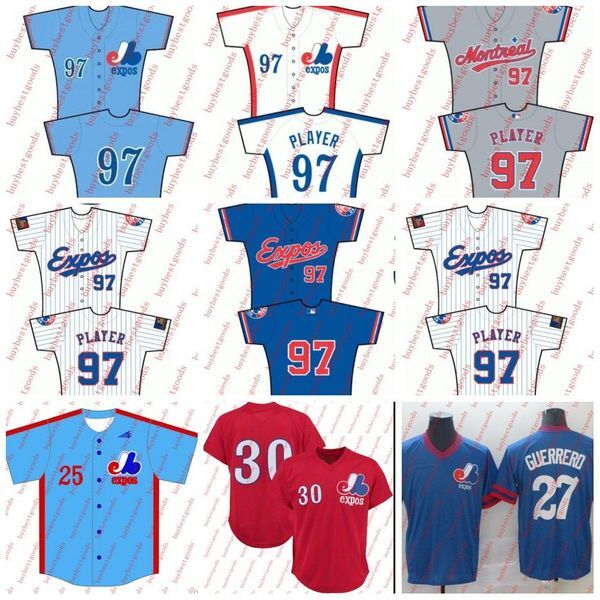 Baseball Jersey Montreal Expos 30 Tim Raines 27 Vladimir Guerrero Custom Pete Rose Pedro Martinez Gary Carter Andre Dawson Stephen Strasburg Jerseys Stitched