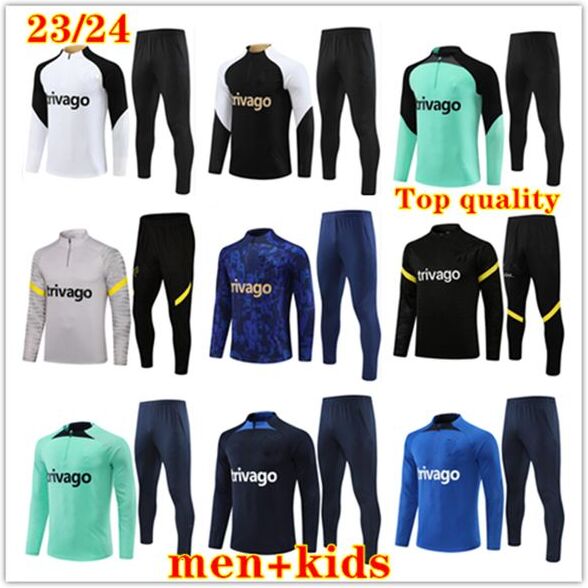 2023 CFC Soccer Tracksuit CHELSE men training suit Long sleeve 23 24 kids kit Tracksuit PULISIC HAVERTZ STERLING JORGINHO KOULIBALY KANTE Track SETS