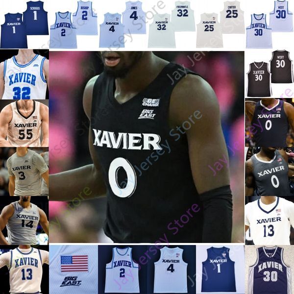 Xavier Basketball Jersey NCAA College Souley Boum Zach Freemantle Colby Jones Jack Nunge Crawford West Adam Kunkel Jerome Hunter Desmond Claude