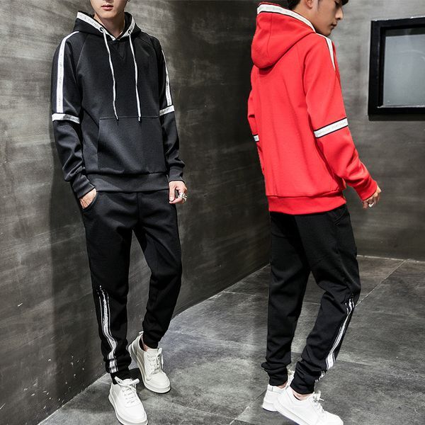 Men&#039;s Tracksuits Mens Autumn Full Hooded Hoodies Pants 2piece Set Sweatsuits Male Casual Outdoor Sports Gym Joggers Running SweatpantsMen&#039;s