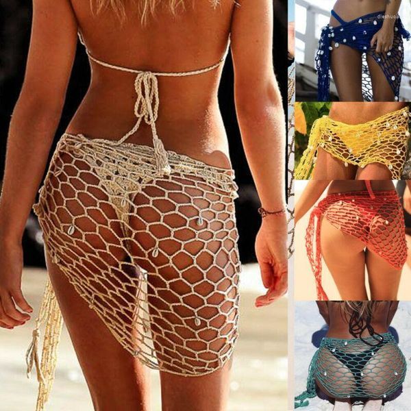 Summer Sexy Arrival Women Sequin Fishnet Crochet Mesh Bikini Cover Up 2022 Fashion Swimwear Beach Accessories Women&#039;s