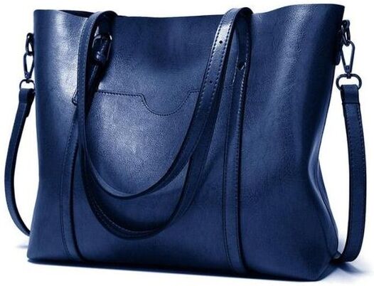 HBP womens purses handbags Oil Wax Leather Large Capacity Tote Bags Casual Women Shoulder Bag blue