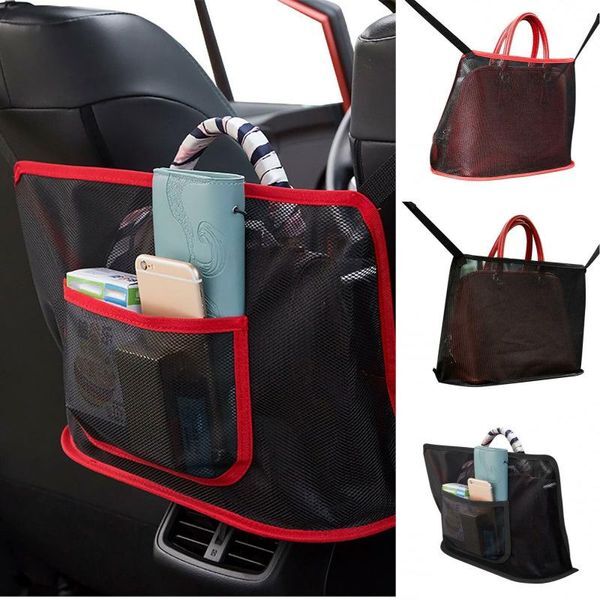 Car Organizer Universal Seat Storage Net Pocket Handbag Purse Hanging Bag Auto Interior Products