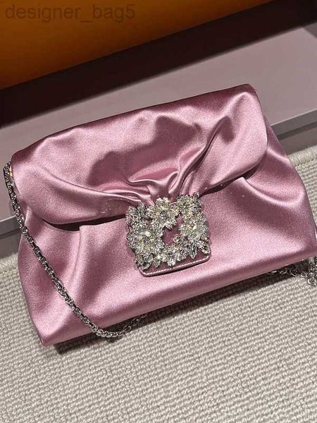 designer Clutch Bags diamond inlaid pleated armpit chain handbag for dinner crossbody one shoulder luxury dress versatile for weddings women bags