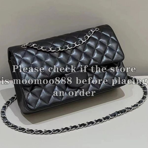 12A All-New Mirror Quality Designer Classic Quilted Bag Medium Womens Lambskin Caviar Double Flap Bag Luxurys Handbags Real Leather Purse Black Shoulder Box Bags