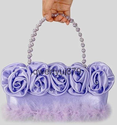 Totes Silk Plus Designer Luxury Bag andbag Bags For Women 2023 New Fasion ig Quality Siny Pearl Flower Evening Clu Bag PurseH24131