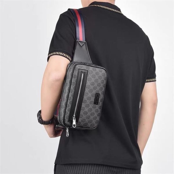 Men leather bags Unisex Men Women leather Runner Fanny Pack Belly Waist Bum Bag Fitness Running Belt Jogging Pouch Back grid Outdoor Bag 286R