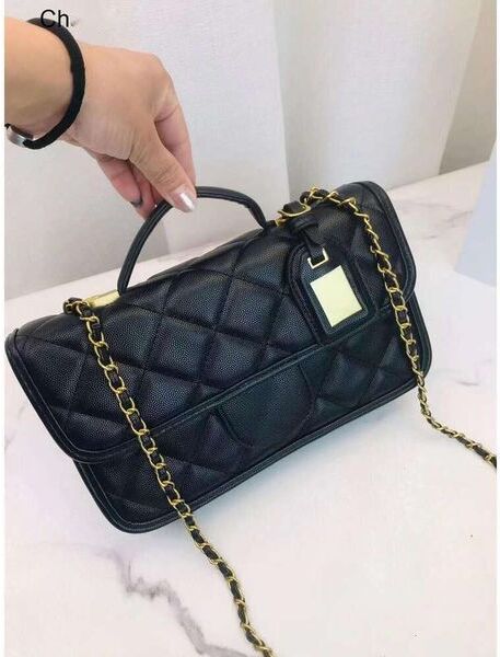 European and American brand fashion tote handbag Grandma Xiangs Ball Pattern Caviar Cap Handbag One Shoulder Crossbody Bag Tofu Postman Bag