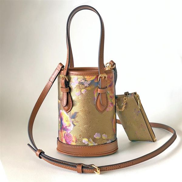 Garden Bucket Bag Ladies Handbags Mini Totes Bag Gold Shoulder Bags Chain Zipper Wallet Coin Purse Leather Handle Cross Body Lette2957