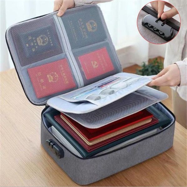 Briefcases Document Organizer Briefcase A4 Folder Holder Men&#039;s Women&#039;s Bag Cover Purse Passport Home Safe Functional File Storage Case