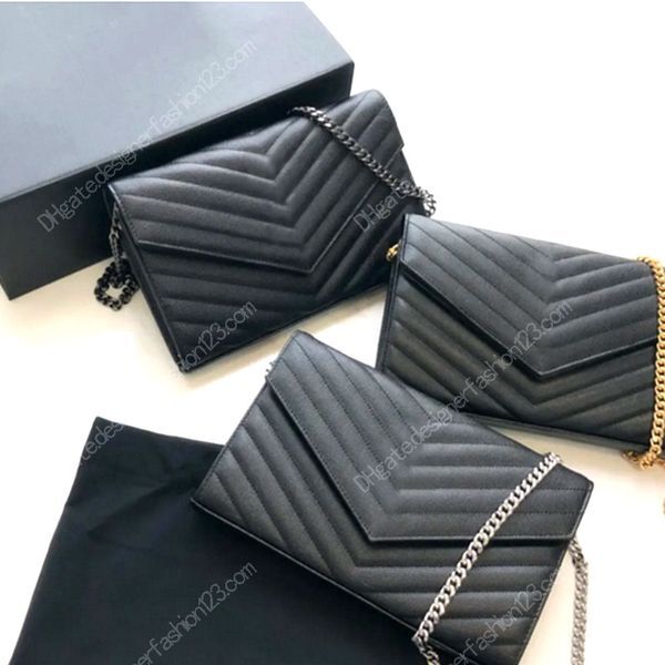 Luxury leather women shoulder bags chain purse fashion clutch lady chain cowhide handbags presbyopic card holder purse messenger cross body bag