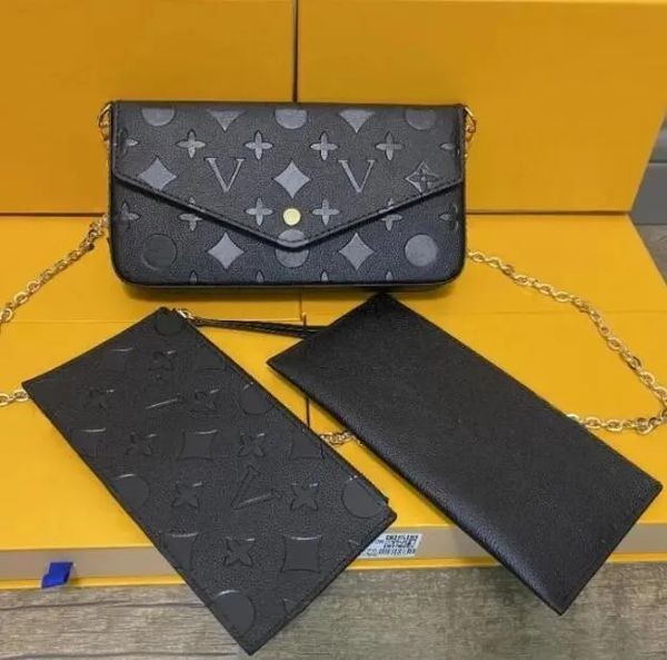 2023 3pcs/set Accessories Women Bags Handbag Crossbody Leather female Purse Fashion Flower Lady Shoulder Bag Wallet With Box