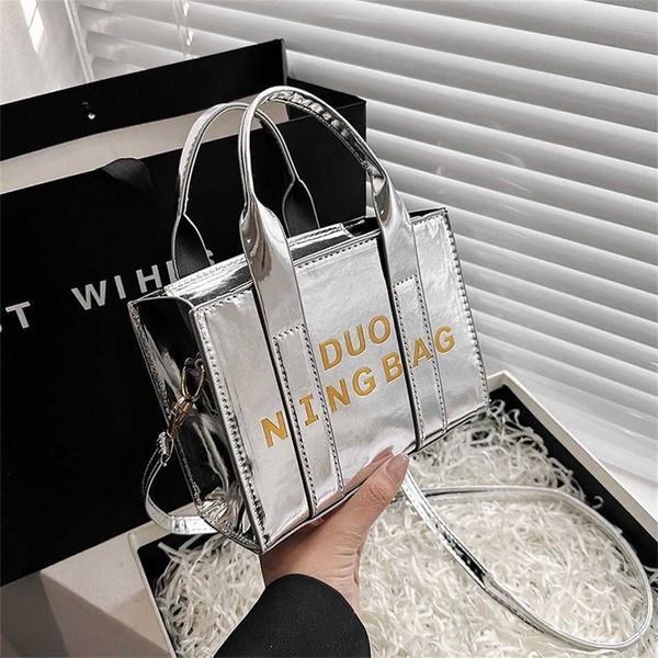 The New 2023 Edition Bright Face Tote Bag INS Women&#039;s Net Red Letter Simple Handheld Crossbody Bag 80% online outlet store