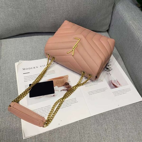 Fashion Chain Bag Premium PU Leather V Stripe Women Shoulder Bag Luxury Designer Handbag Classic Clamshell Mini Crossbody Bag Purse