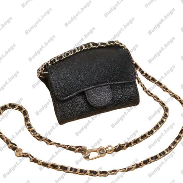 Designer Card Holder with Metallic Logo Credit Card Holde Wallet Available in Plain and Lizard Skin Textures With Chain Women Crossbody Card Bag