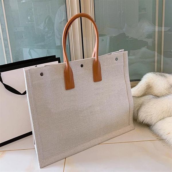 Women handbags Rive Gauche Tote Bag shopping bag handbag high quality fashion linen Large Beach bags luxury designer travel bag191f