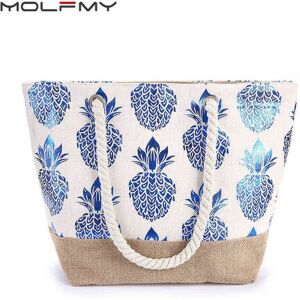 Shopping Bags 2022 Summer Fashion Pineapple Print Canvas Handbag For Women Large Capacity Ladies Big Shoulder Casual Tote 220301