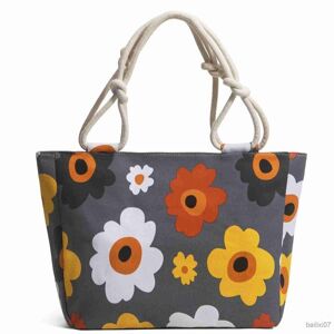 Other Bags Beach Bag Waterproof Canvas Handbag For Women Large Capacity Flower Print Shoulder Portable Shopper Tote Bag Bolsa Feminina 2023