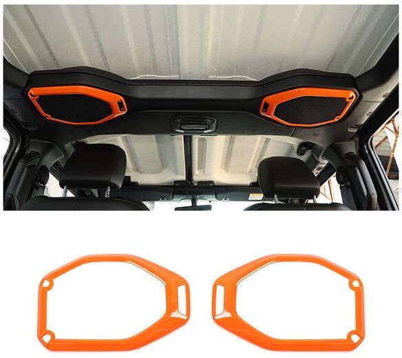 Orange Car Top Roof Speaker Frame Trim Cover for 2018 2019 2020 Jeep Wrangler JL JLU Interior Decoration Accessories