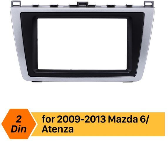 2DIN Car DVD Stereo Panel Radio Fascia for 2009 2010 2011 2012 2013 Mazda 6 Dash Mount Plastic Metal Frame Silver Black