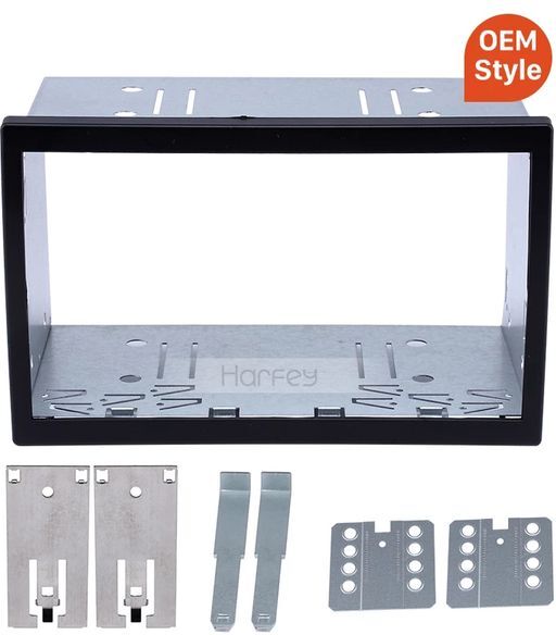 Universal Car Radio Fascia Installation Kit 173*98mm Double Din Stereo Frame Panel Dash Kit Silver OEM Style